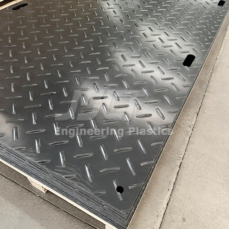 12.7mm Thick Heavy Equipment HDPE Temporary Road Mat 4x8 HDPE Ground Protection Track Mat